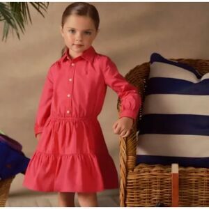 Polo Ralph Lauren Girl's Pink Long Sleeve Dress Size 5